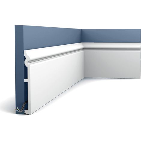 Zócalo Orac Decor SX206 LUXXUS CONTOUR Moldura decorativa Perfil de estuco diseño atemporal clásico blanco 2 m