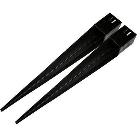 x2 4" Spike Wedge Grip Fence Supports - 100MM Post Timber Drive In Holder Like Metpost (1/5)