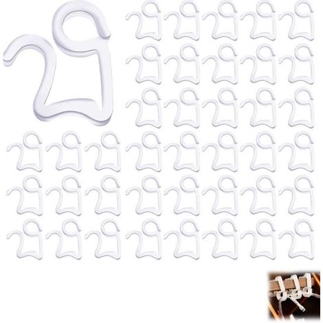 Confezione da 100 clip in plastica per luci natalizie e festive da esterno (bianche, 20,5 x 33,5 mm) (1/5)