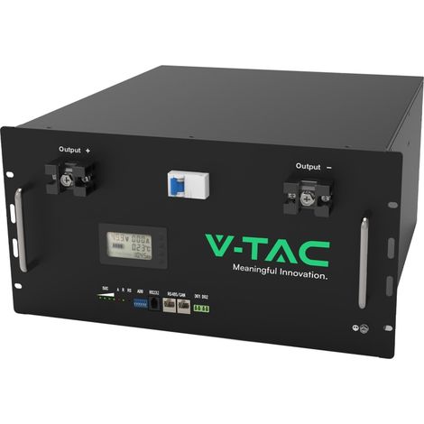 V-TAC VT-48200B ESS Batteria accumulo per impianto solare da Rack al Litio LFP per Inverter Fotovoltaico Monofase 48V 9.6 kWh 200Ah sku 11523
