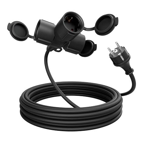 Electric Extension Cable 5 m with 3 Sockets (1/5)