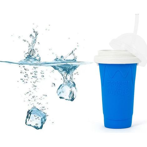 Umweltfreundlicher blauer doppelwandiger Silikon-Smoothiebecher (1/5)