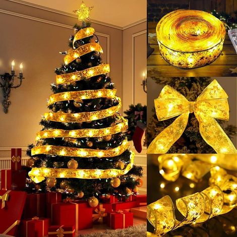 Lichterkette für Weihnachten, 10 m, 100 LEDs, batteriebetrieben, Weihnachtsbaumschmuck, Weihnachtsbeleuchtung für den Innenbereich (1/5)