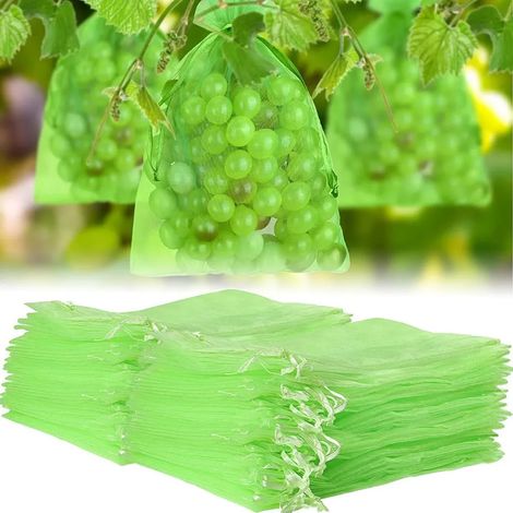 Sacchetti protettivi per uva, confezione da 100, sacchetti protettivi per frutta, sacchetti in organza con coulisse, sacchetti a rete per piante 30x20 cm per la protezione dai parassiti (1/5)