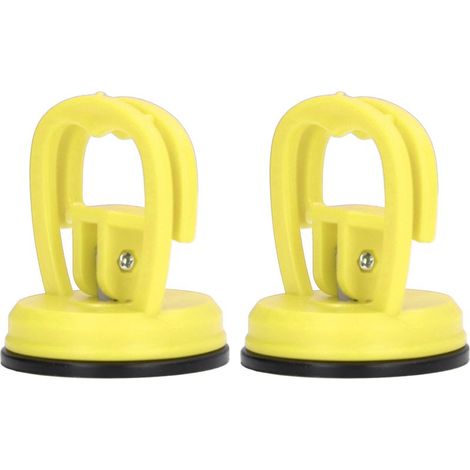 2 pièces Ventouse de Soulevement Puissante, Décolleuse à Une Main pour Carrelage, Coque de Voiture et Démontage de Téléphone - Jaune (1/5)
