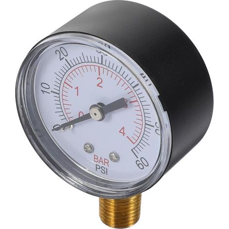 Manomètre de Pression Piscine 60 Kpa 1/4 Npt Accessoire Fiable pour Filtre Piscine Manomètre Professionnel pour Tester Pression d'eau Spa (1/5)