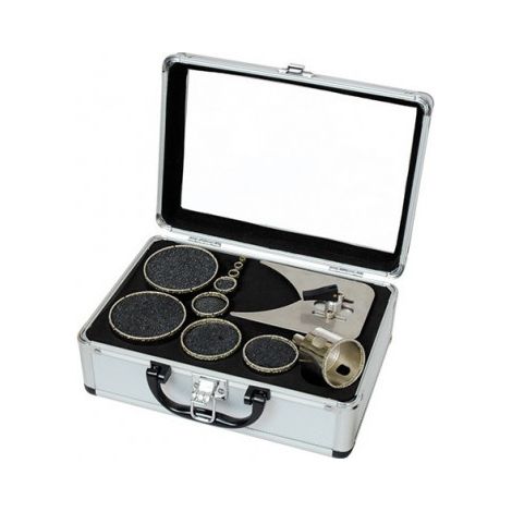 Leman – Coffret 10 trépans diamantés D6 à 68 – 4071 – Coupe nette pour béton armé – Utilisation à eau avec guide de perçage