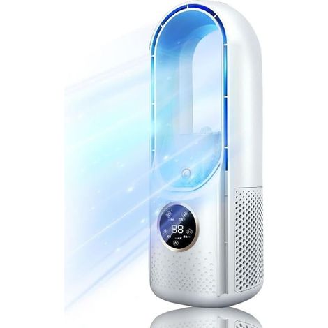 Ventilador portátil sin aspas KZQ silencioso de 6 velocidades con humidificador y enfriador de escritorio. (1/4)