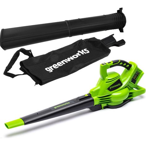 Greenworks 48V(2x24V) Aspirafoglie Soffiatore a Batteria con Tracolla, Motore Brushless, 322km/h, 9m³/min, Sacco di Raccolta da 45L, SENZA Batterie e Caricabatterie, Garanzia 3 Anni GD24X2BV (1/5)