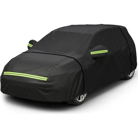 Housse de voiture imperméable, protection extérieure pour coffre, tissu Oxford 5 couches, dimensions 370 x 400 cm, noire (1/5)