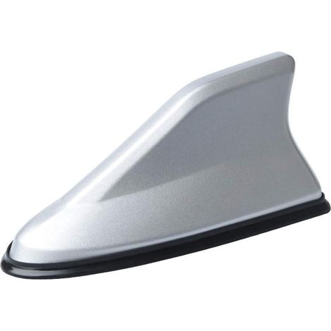 Antenne de toit universelle pour voiture, antenne requin argentée avec base de signal fonctionnelle (1/4)