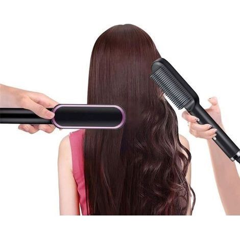Heißluft-Haarbürste, Glättungskamm, Haartrockner, Haarglätter mit integriertem Kamm (1/4)