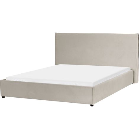 Waterbed Velvet LAVAUR 160 x 200 cm (EU King Size) Taupe (1/5)