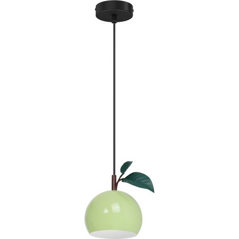 Suspension Luminex Apple métal vert Ø17 E27 15W feuille