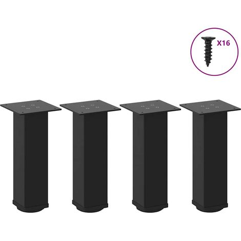 Coffee Table Legs 4 pcs Black 42-44 cm Steel vidaXL