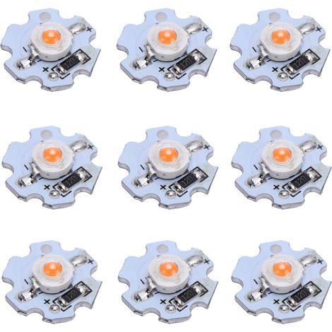 25 LED-Hochleistungs-LED-Pellets (0,5 W, 5 V) mit Aluminiumplatte, rosa Licht (380–840 nm). (1/5)