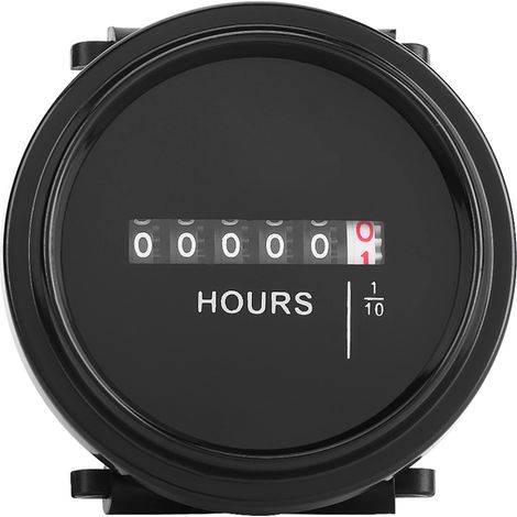Compteur horaire mécanique EVGATSAUTO DC 6-80V pour tracteur de camion à moteur Motorcross de bateau de générateur de moteur (0-99 999,9 heures). (1/5)