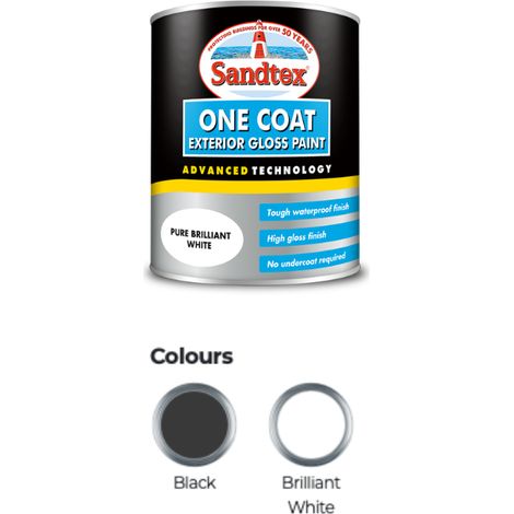 Sandtex One Coat Exterior Gloss - Black - 2.5L