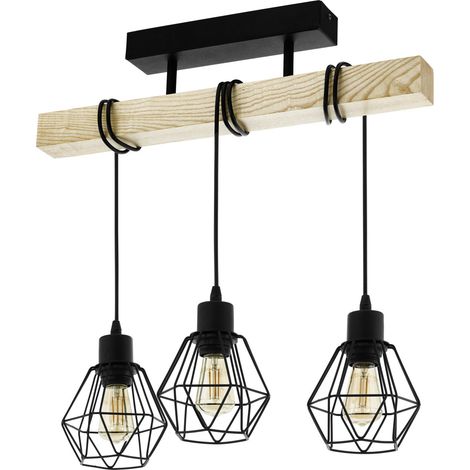 Eglo Pendelleuchte Townshend 5 schwarz braun 55 x 20 x 36 cm Deckenlampen & Kronleuchter (1/3)