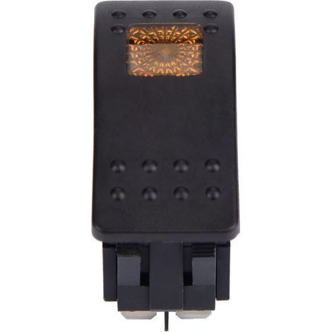 5 Stück DC 12V 4-poliger Wippschalter mit LED-Leuchte für Auto-, Boots- und Wohnwagenbatterie (Gelb) (1/5)