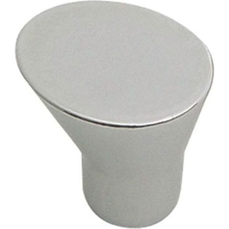 Bouton zamac - Section : 16 x 20 mm - Hauteur : 17 mm - Décor : Chromé mat - Matériau : Zamac - FOSUN