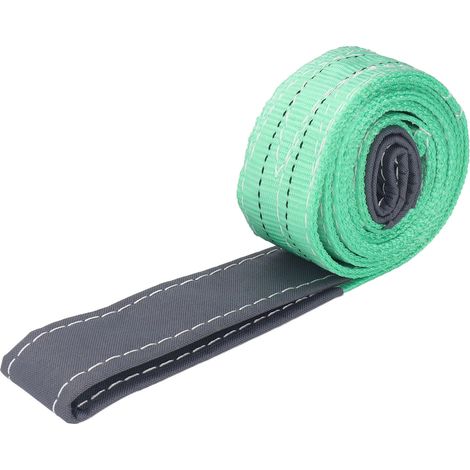 Corde de levage plate 2T avec boucle à double œillet, sangle de levage en polyester pour grue industrielle, 2 mètres (1/5)