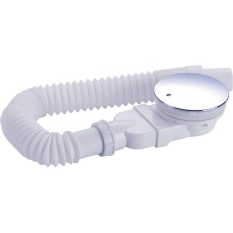 Bonde de douche extra plat trou vidange pour bac siphon avec système anti-odeurstamis à cheveuxtuyau flexiblecouvercle chromé 90 mm (1/5)