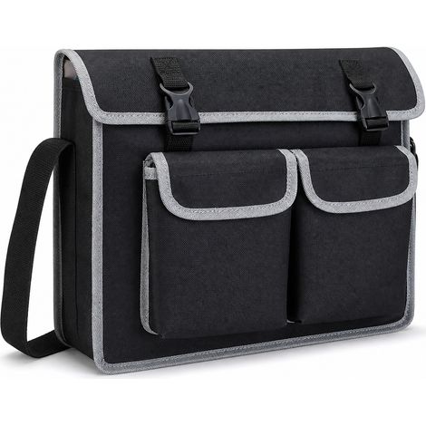 Sac à outils bandoulière en toile Oxford gris 20 L petit modèle (1/5)