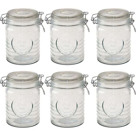 Bocaux hermétiques en verre - JUANIO - Lot de 6 - 0,7 L - H 14,5 cm - Ø 10,2 cm (1/5)