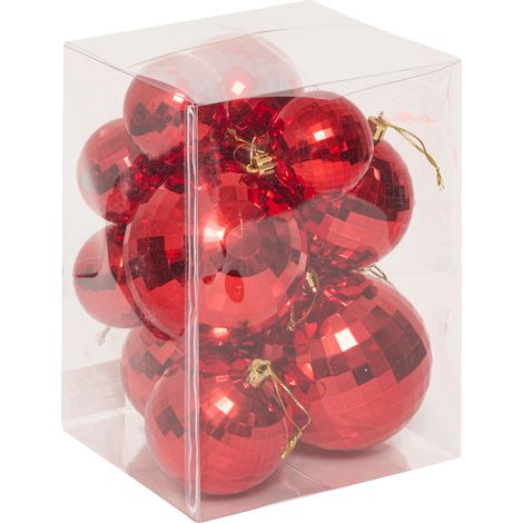 Déco de sapin Lot de 14 Boules de Noël de 6 à 10 cm - Rouge effet Miroir - Feeric Christmas (1/5)