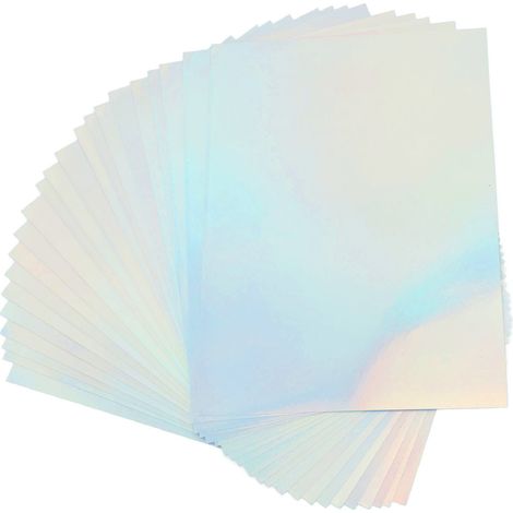 22 A4-Blätter bedruckbares, wasserfestes, holografisches Klebepapier für Tintenstrahl- und Laserdrucker, holografischer Aufkleber
