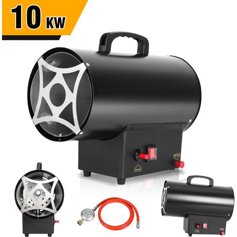 Jiubiaz Canon à chaleur gaz GPL 10 kW, chauffage de chantier soufflant 320 m³/h, pour atelier garage entrepôt, surface jusqu’à 150 m² (1/5)