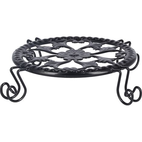 Support de Pot de Fleurs Noir Élégant Léger et Stable en Fer Forgé pour Salon Balcon Bureau (1/5)
