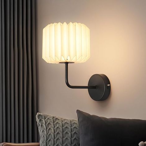 Vintage G9 Wandleuchte für den Innenbereich, weiß, mit Papierschirm, Designerleuchte für Schlafzimmer, Wohnzimmer, Flur, Nachttisch, Treppenhaus (Leuchtmittel nicht enthalten) (1/2)