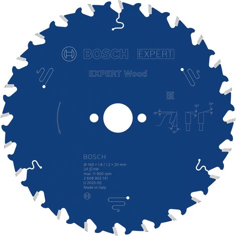 Bosch Wood Circular Saw Blade 160 x 1.8/1.2 x 20 mm T24 2608902141 (1/5)