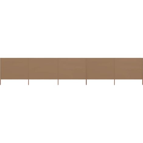 Paravent 5 panneaux Tissu 600 x 80 cm Taupe (1/5)