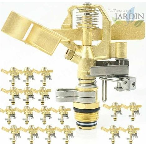 25 Stück Sprinkler aus Messing 1/2'', einstellbar. Reichweite 10-15 m. Durchflussrate 9-20 Liter/Minute