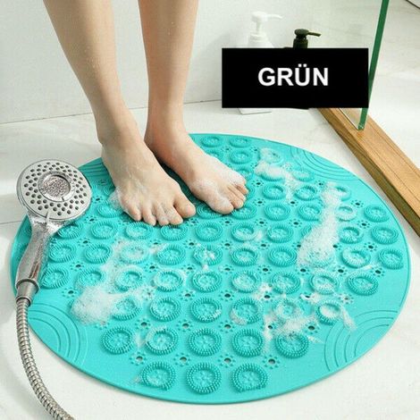 Tapis de douche rond antidérapant, insert de receveur de douche en PVC, tapis de bain vert pour receveur de douche