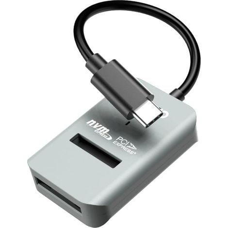 M.2 NVMe 10 Gbit/s SSD-Gehäuse, PCIe M.2 NVMe 10 Gbit/s SSD-Adapter, werkzeuglos, kompatibel mit den Standards 2230/42/60/80/2