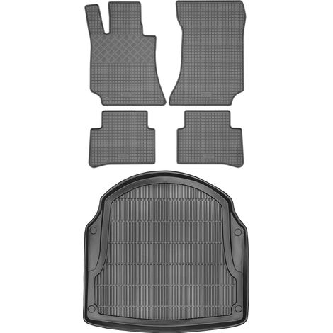 Juego de alfombrillas de goma para coche y maletero para Mercedes Clase E W212 Sedán (2009-2016).