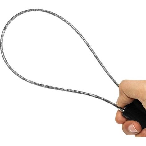 Candado de cable de 3 dígitos con alambre de acero - Para equipaje, esquís, casco - Negro (1/4)