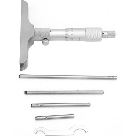 Micromètre de profondeur tête ronde haute précision 0-100mm, outil de mesure de jauge professionnel, instrument de contrôle métrique 4 pouces, équipement de vérification exact.