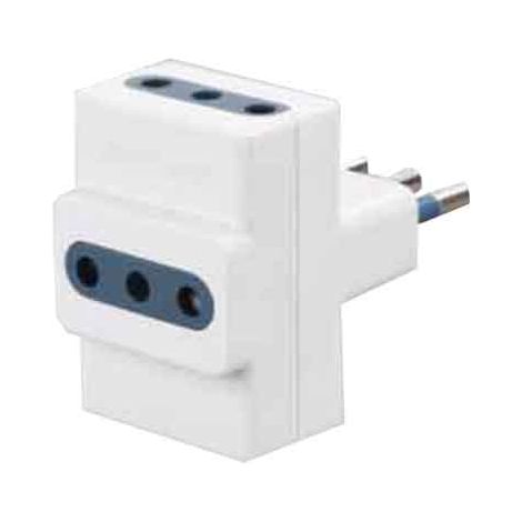 ADATTATORE TRIPLO 10A CARDINALE 2P+T- prese 10A 2P+T