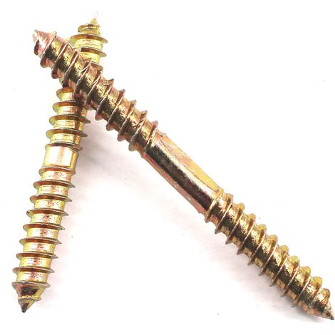 Lot de 10 vis auto-taraudeuses à double tête M8 x 80 pour table à manger, chaises, meubles, chevilles de fixation en bois (1/5)