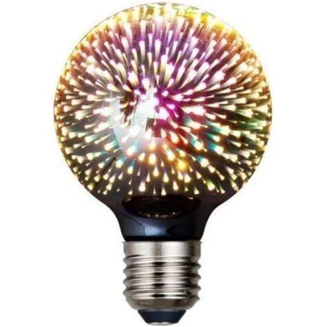 lot d'ampoules LED Edison vintage, G20 3 W, ampoule à filament 3D colorée, 300 lumens, 2700 K (blanc chaud), ampoule décorative, base moyenne E27 (1/4)