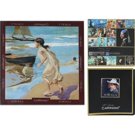 Carmani, posavasos de cristal aprox. 11,5 x 11,5 cm - sorolla/Niña entra en el mar (1/5)