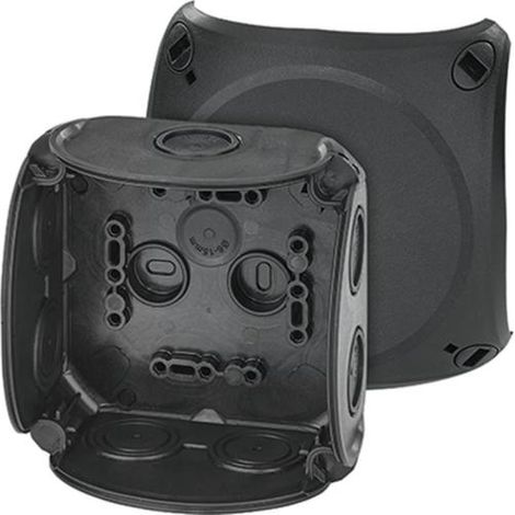 HENSEL DK 0400 B BOÎTE DE DÉRIVATION DE CÂBLES TRIPHASÉ JUSQU'À 4 MM² 6 MM² MONOPHASÉ SANS BORNE IP66 NOIR