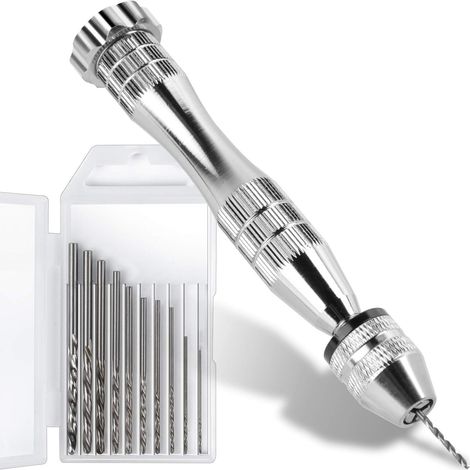 Spindle head for resin casting molds, steel hand drill, resin drill with 10 drill bits, precision hand drill for crafts with epoxy resin, wood and clay, resin keychains for jewelry making (1/5)