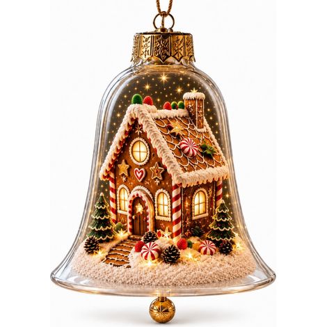Décoration lumineuse en acrylique pour cloche de Noël, figurine de cerf à suspendre au sapin pour les fêtes de fin d'année. (1/5)