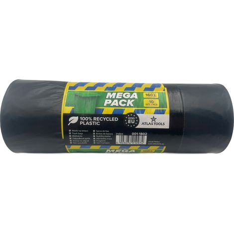 Bolsas de basura Atlas Tools universales, resistentes, grandes, 90x110cm, 160L, 10 unidades (1/5)